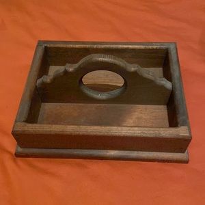 Vintage Rustic Primitive Caddy Handled Handmade Tote Box